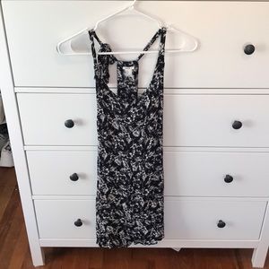 Black and white floral romper